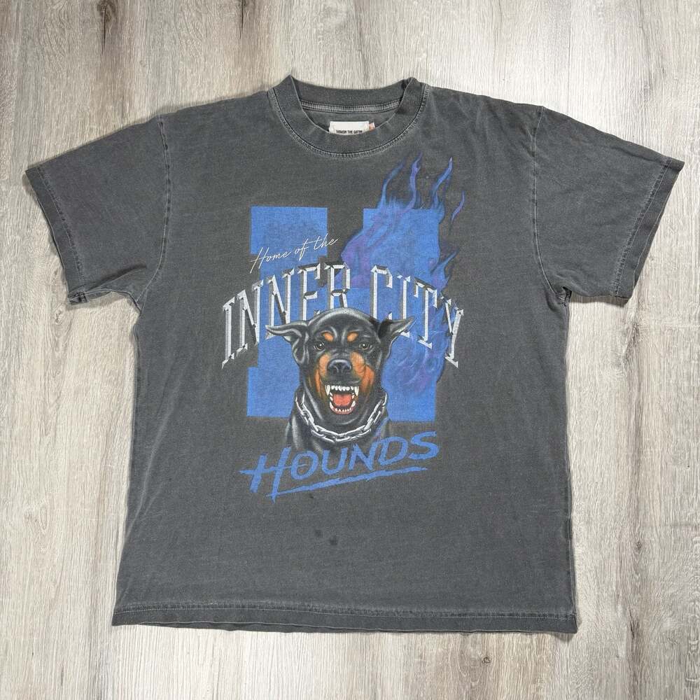 Mens Honor The Gift Inner City Hounds Graphic Men's T-Shirt Faded Small